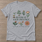 Sport Grey Own Pace T-shirt — motivational slogan design, for women who train