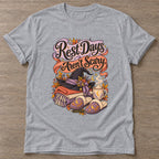Sport Grey Autumn Comfort Witch T-shirt — rest and recovery design, for women who train