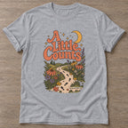 Sport Grey Wildflower Path T-shirt — floral strength design, for women who train