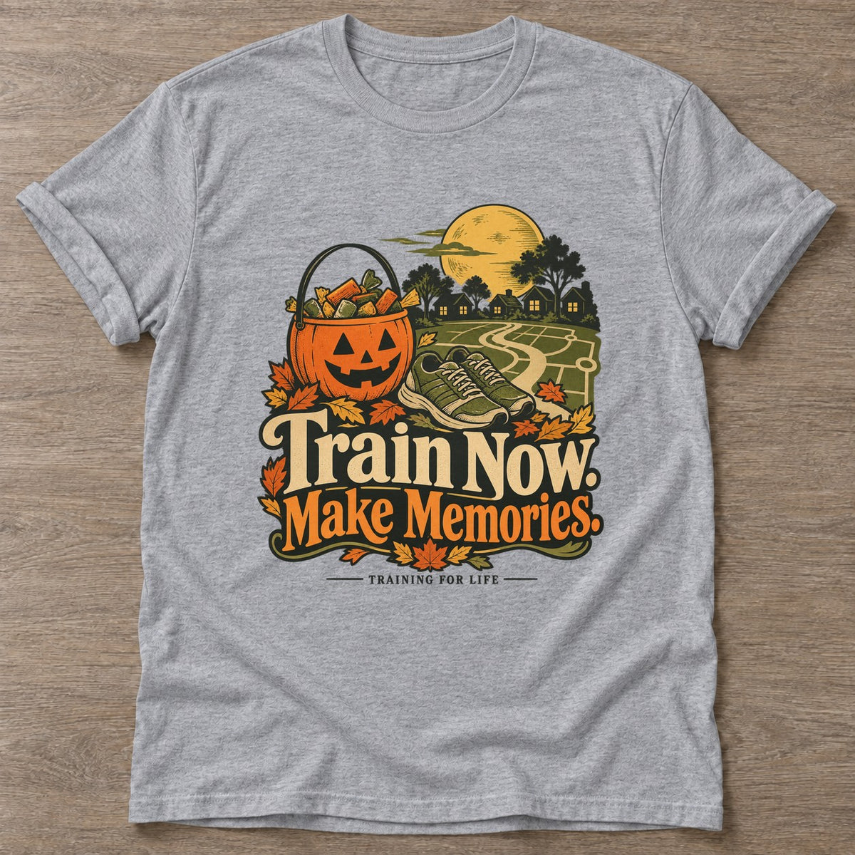 Sport Grey Autumn Miles T-shirt — running design, for women who run