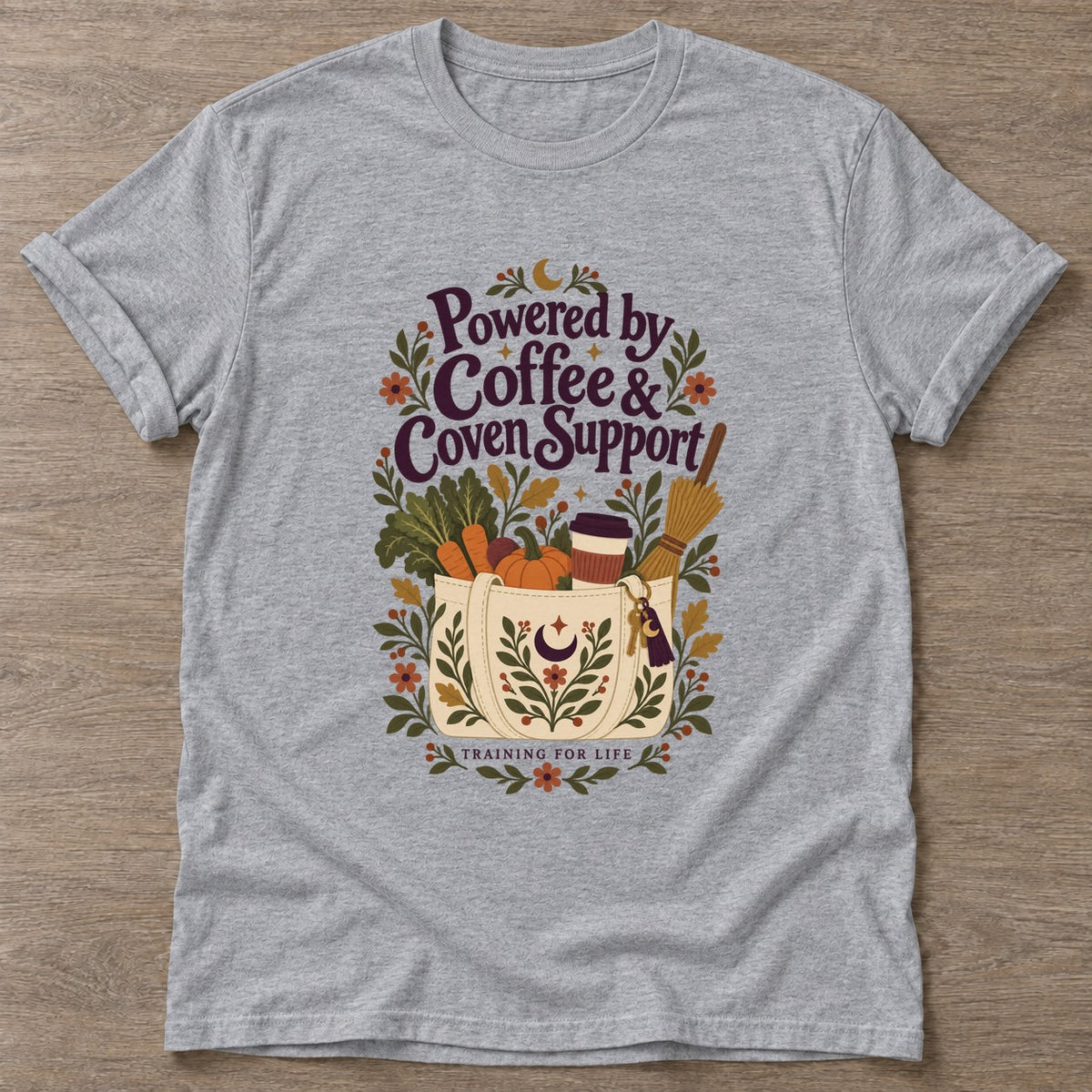 Sport Grey Coven Support T-shirt — gym club design, for women who train together