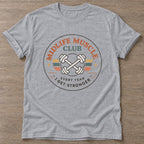 Sport Grey Get Stronger T-shirt — weightlifting design, for women who lift