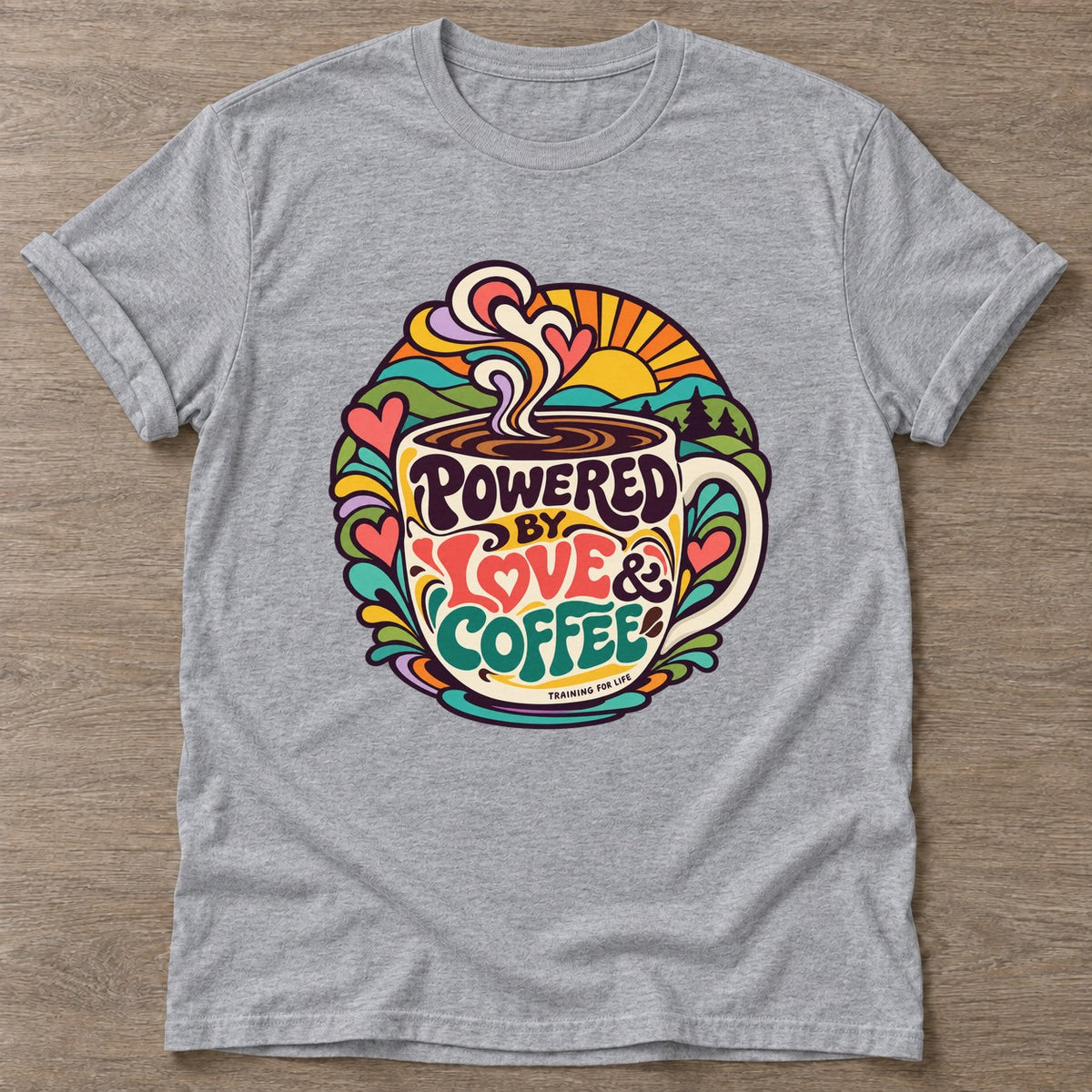 Sport Grey Coffee Fuel T-shirt — funny gym slogan, for women who train and laugh about it