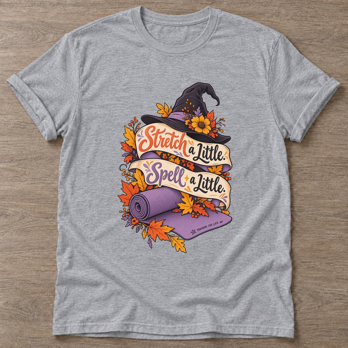 Sport Grey Witch's Yoga Flow T-shirt — rest and recovery design, for women who train