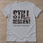 Sport Grey Resilient Without Violence T-shirt — rest and recovery design, for women who train