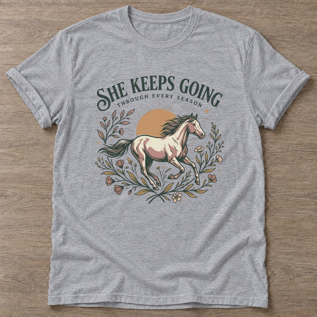 Sport Grey Through Every Season T-shirt — longevity training design, for women over 40