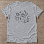 Sport Grey Strength Blooms T-shirt — floral strength design, for women who train