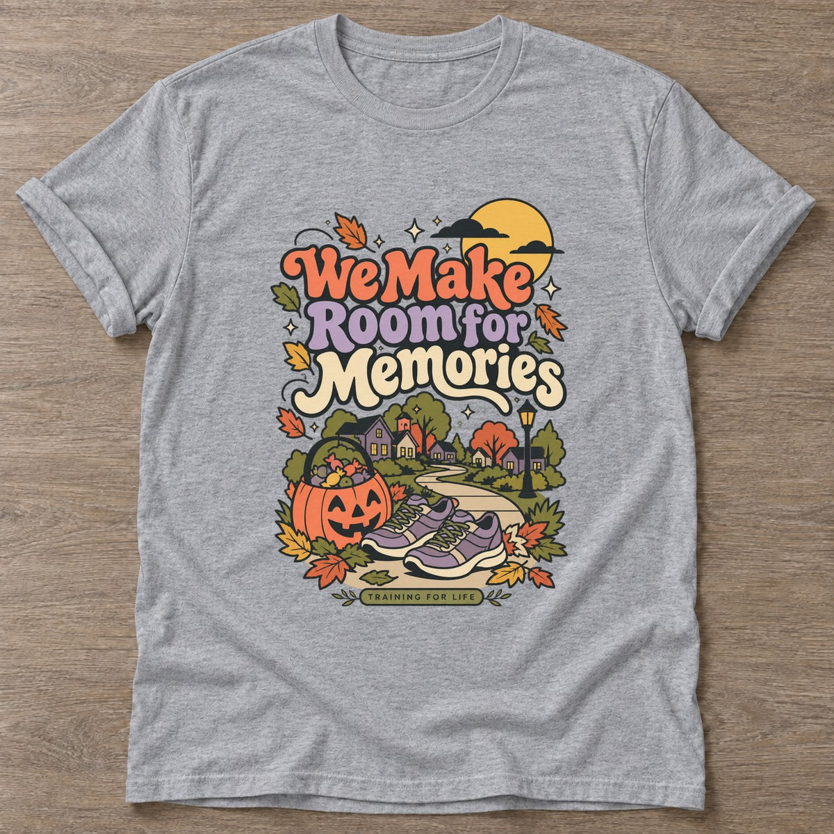 Sport Grey Room For Memories T-shirt — motivational slogan design, for women who train