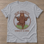 Sport Grey Zen Gains T-shirt — funny gym slogan, for women who train and laugh about it