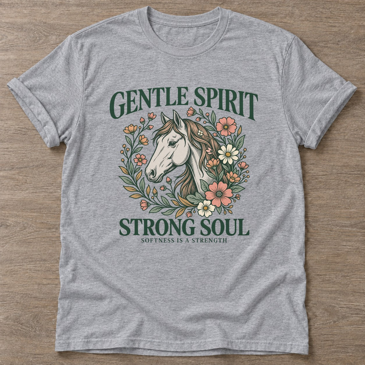Sport Grey Softness Is Strength T-shirt — rest and recovery design, for women who train