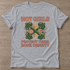 Sport Grey Hot Girls Lift T-shirt — weightlifting design, for women who lift