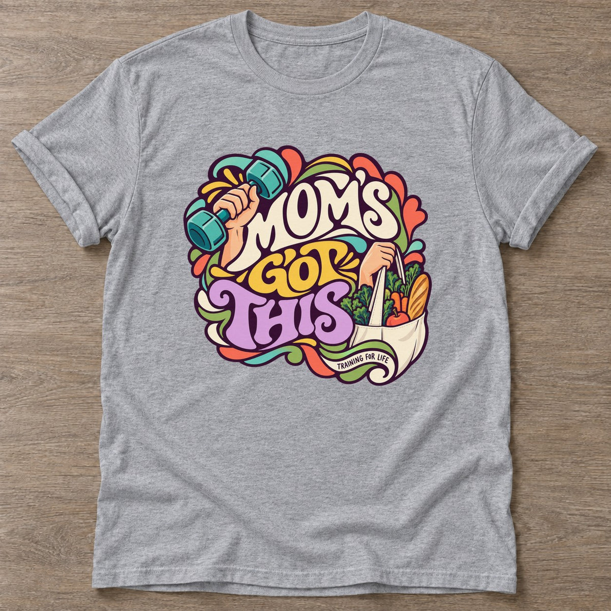 Sport Grey Moms Got This T-shirt — motivational slogan design, for women who train