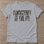 Sport Grey Consistency Wins T-shirt — motivational slogan design, for women who train