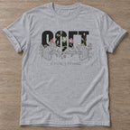 Sport Grey Floral Gains T-shirt — floral strength design, for women who train