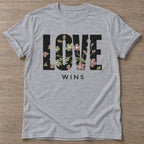 Sport Grey Bloom Wins T-shirt — floral strength design, for women who train