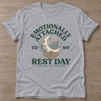 Sport Grey Moth Moon Mood T-shirt — rest and recovery design, for women who train