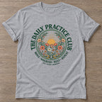 Sport Grey Bloom Repeat T-shirt — floral strength design, for women who train
