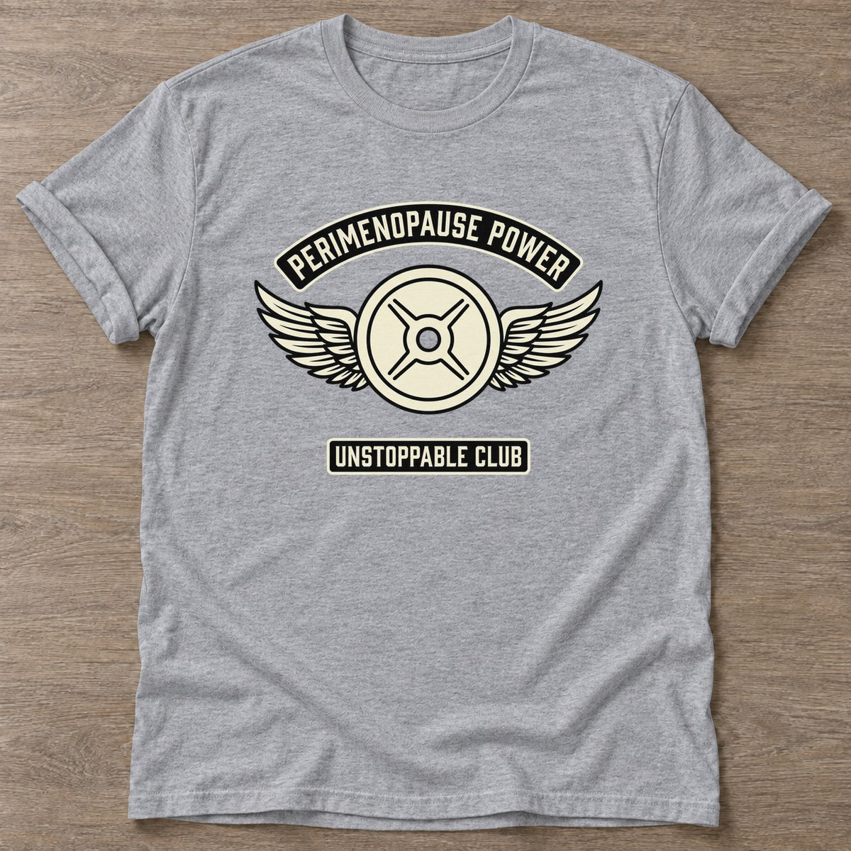 Sport Grey Unstoppable Club T-shirt — gym club design, for women who train together
