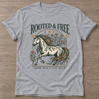 Sport Grey Untamed Bloom T-shirt — floral strength design, for women who train