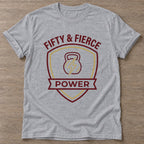 Sport Grey Fierce Power T-shirt — weightlifting design, for women who lift