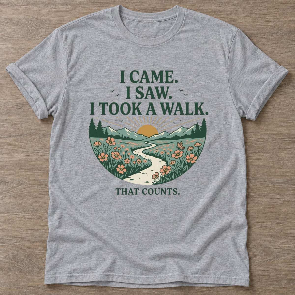 Sport Grey Took A Walk T-shirt — walking club design, for women who walk