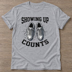 Sport Grey Laced Intent T-shirt — running design, for women who run