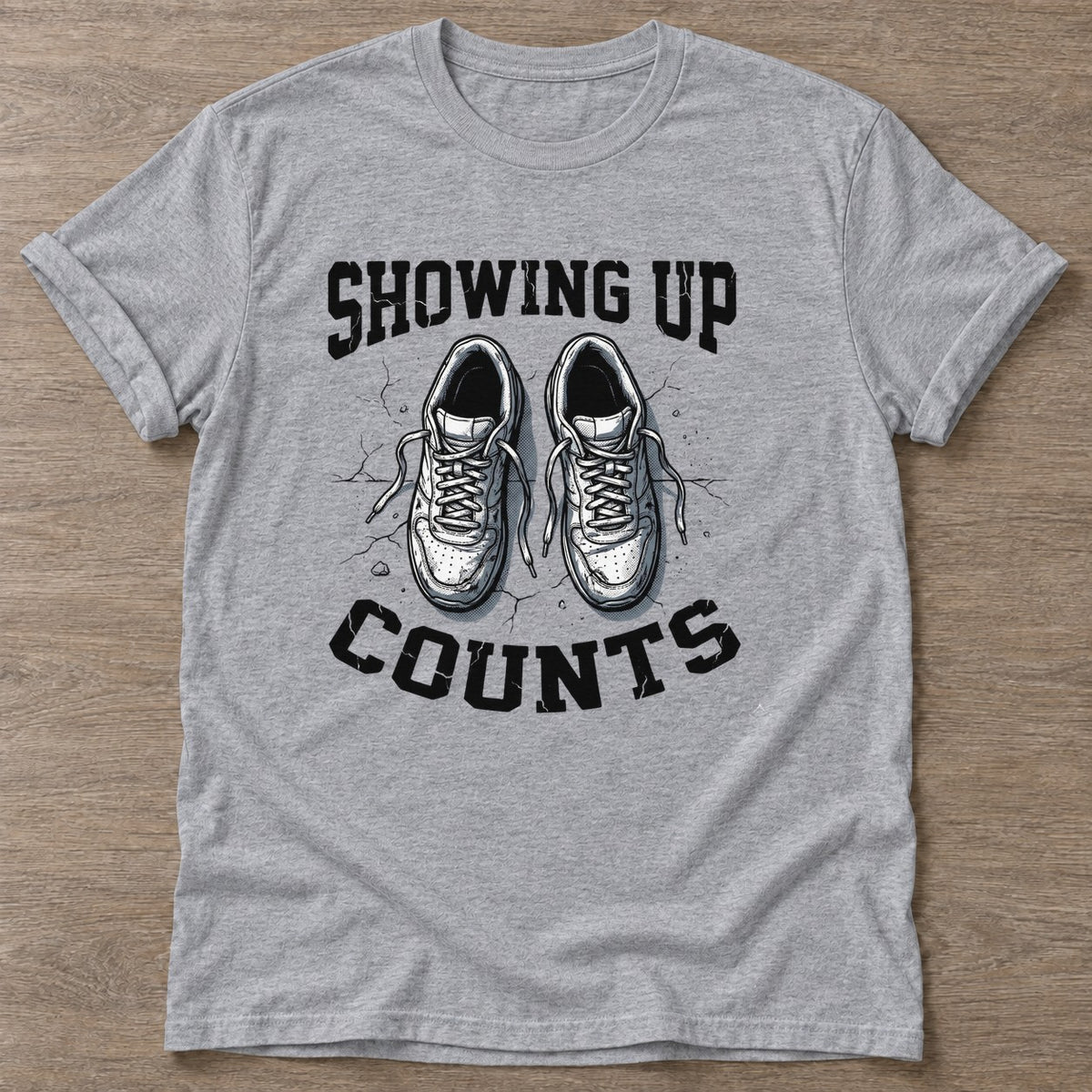Sport Grey Laced Intent T-shirt — running design, for women who run