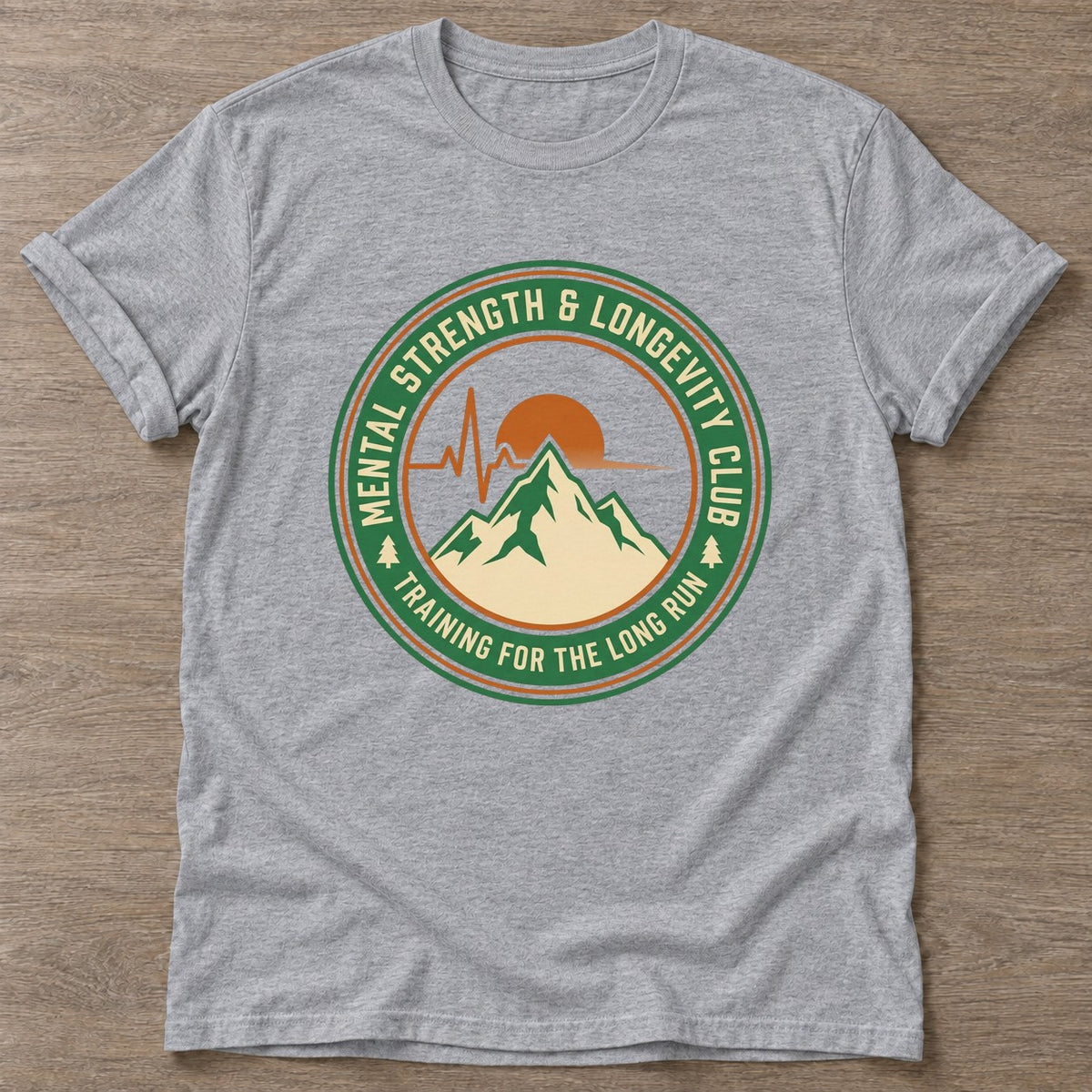 Sport Grey Endurance Mindset T-shirt — longevity training design, for women over 40
