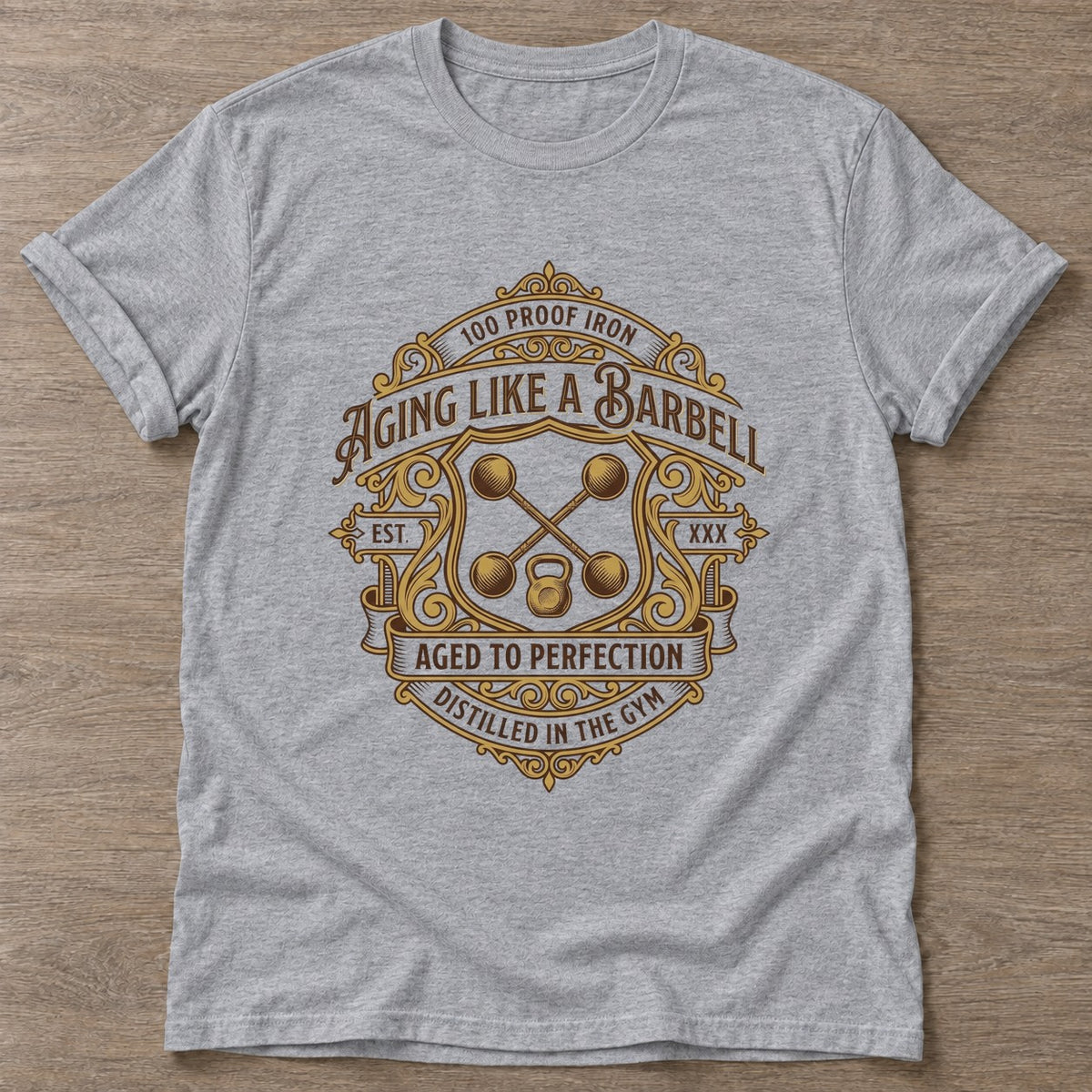 Sport Grey Aged To Perfection T-shirt — longevity training design, for women over 40