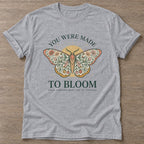 Sport Grey Bloom Through T-shirt — floral strength design, for women who train