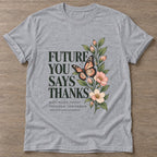 Sport Grey Growth Blooms T-shirt — growth mindset design, for women building a habit