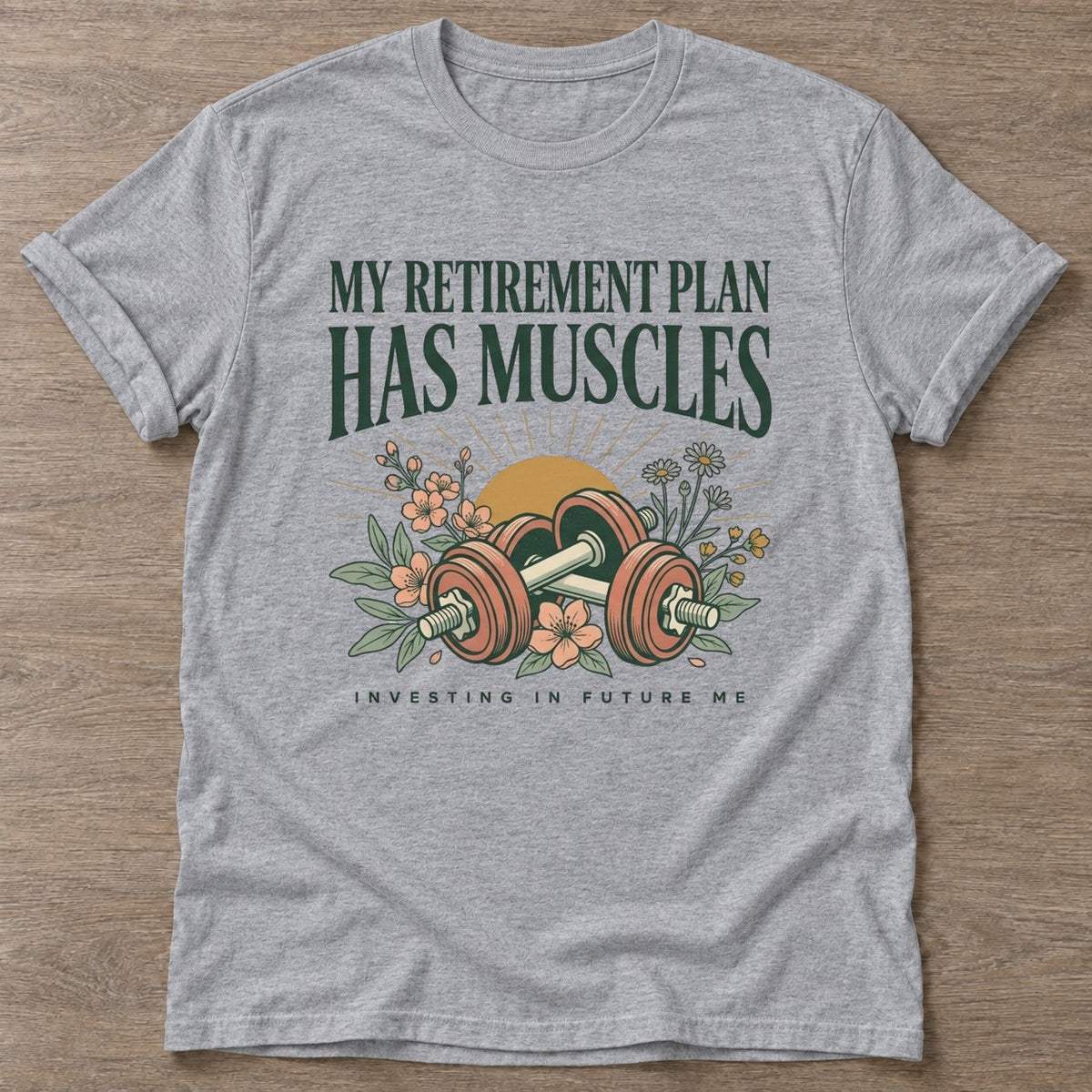 Sport Grey Muscles Over Millions T-shirt — weightlifting design, for women who lift