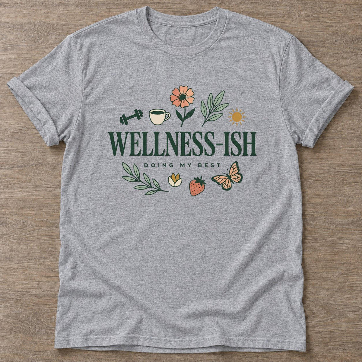 Sport Grey Doing My Best T-shirt — motivational slogan design, for women who train
