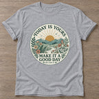 Sport Grey Sunrise Intention T-shirt — motivational slogan design, for women who train