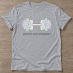 Sport Grey Floral Iron T-shirt — floral strength design, for women who train