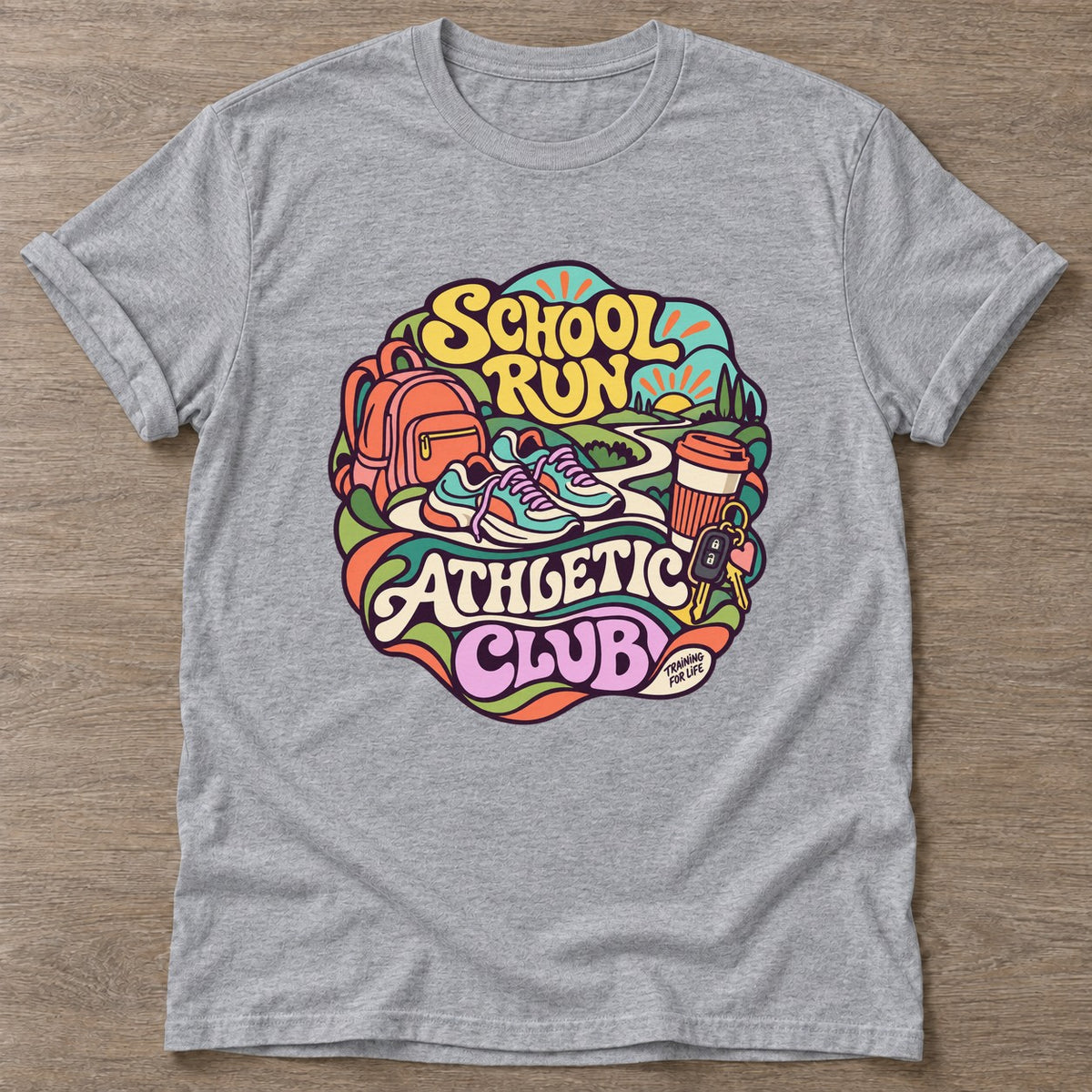 Sport Grey Athletic Club T-shirt — gym club design, for women who train together