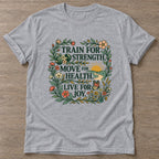 Sport Grey Wellness Grows T-shirt — growth mindset design, for women building a habit