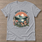 Sport Grey Mountain Bloom T-shirt — floral strength design, for women who train