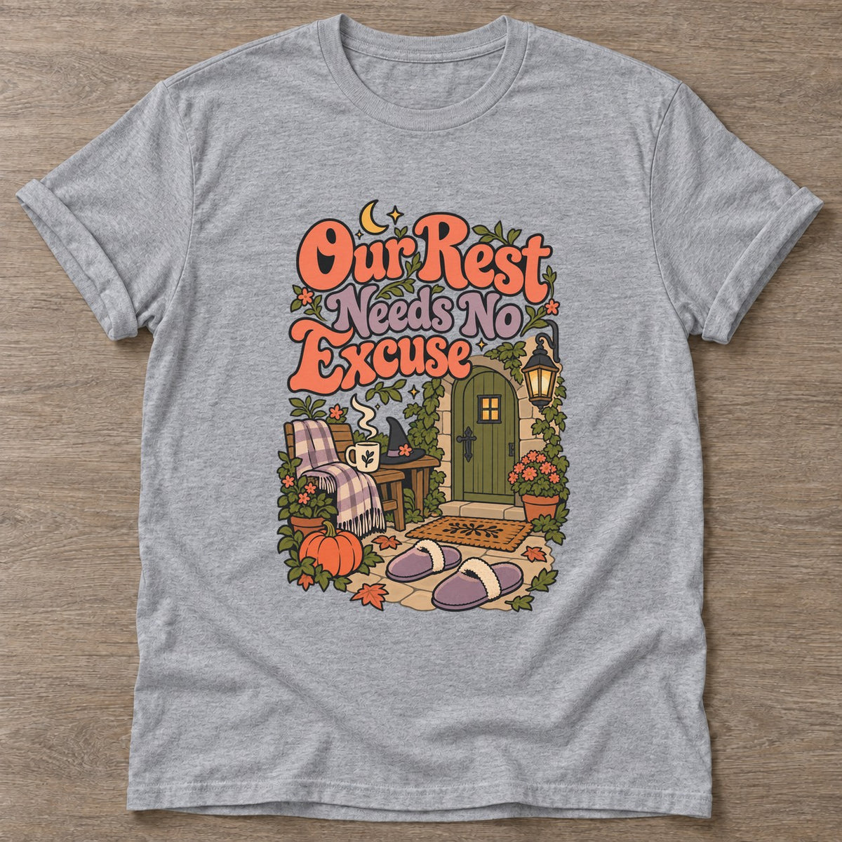 Sport Grey Rest Without Apology T-shirt — rest and recovery design, for women who train
