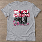 Sport Grey Roses And Boots T-shirt — floral strength design, for women who train