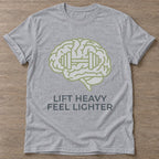Sport Grey Mind Over Matter T-shirt — motivational slogan design, for women who train