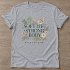 Sport Grey Soft Yet Strong T-shirt — rest and recovery design, for women who train