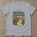 Sport Grey Little Magic T-shirt — motivational slogan design, for women who train