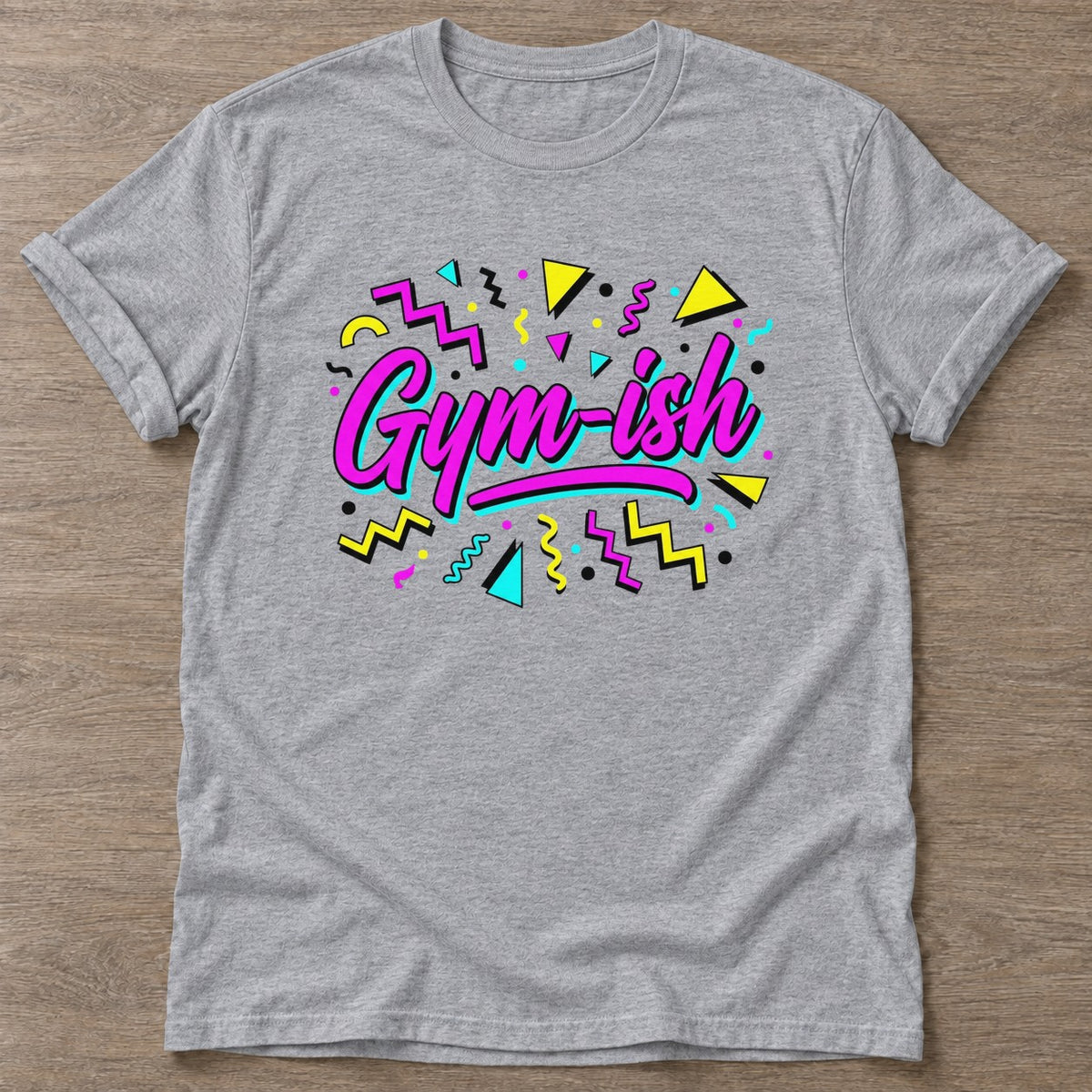 Sport Grey Sweat Chaos T-shirt — funny gym slogan, for women who train and laugh about it