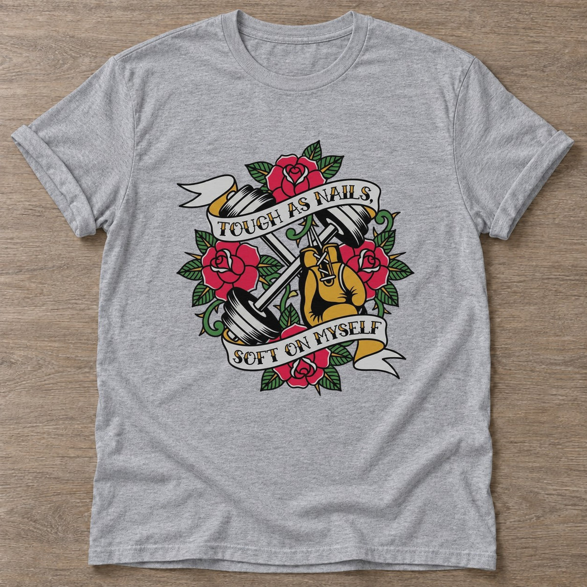 Sport Grey Soft On Myself T-shirt — rest and recovery design, for women who train