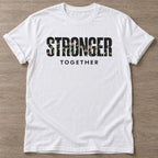 White Blooming Strength T-shirt — floral strength design, for women who train