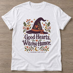 White Witchy Humor T-shirt — funny gym slogan, for women who train and laugh about it