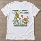 White Different Bodies T-shirt — body positive design, for every body in the gym