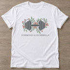White Floral Grind T-shirt — floral strength design, for women who train