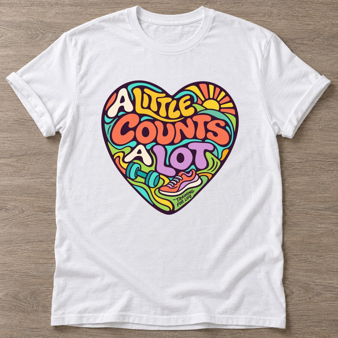 White Every Count Matters T-shirt — weightlifting design, for women who lift